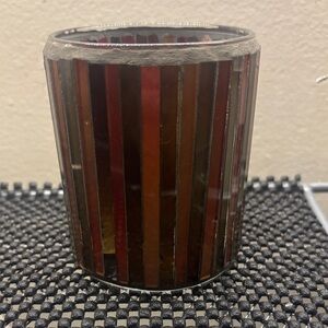 Striped Glass Candle Holder